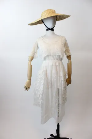 1910s EDWARDIAN COTTON lace dress small | new spring summer