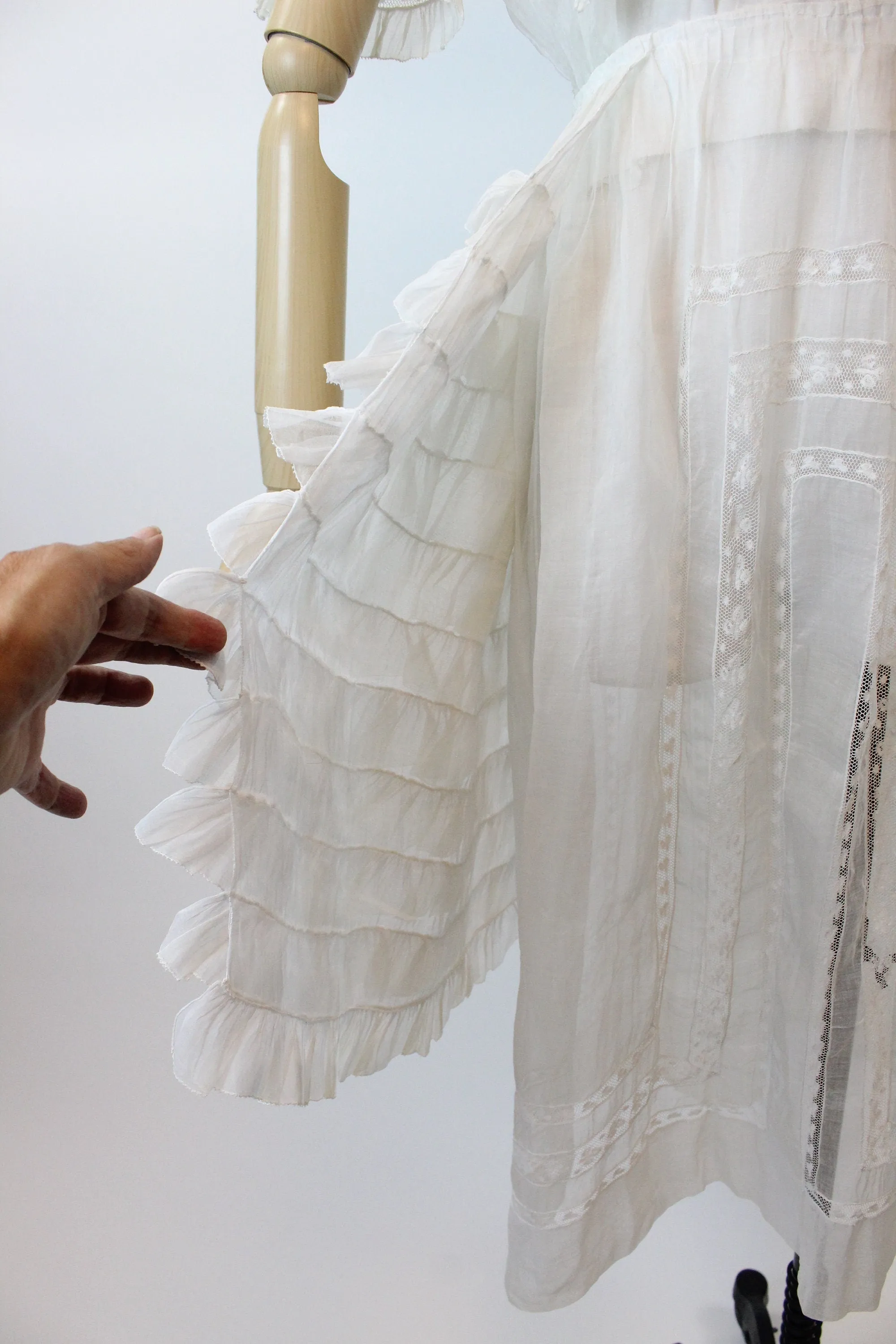 1910s EDWARDIAN COTTON lace dress small | new spring summer