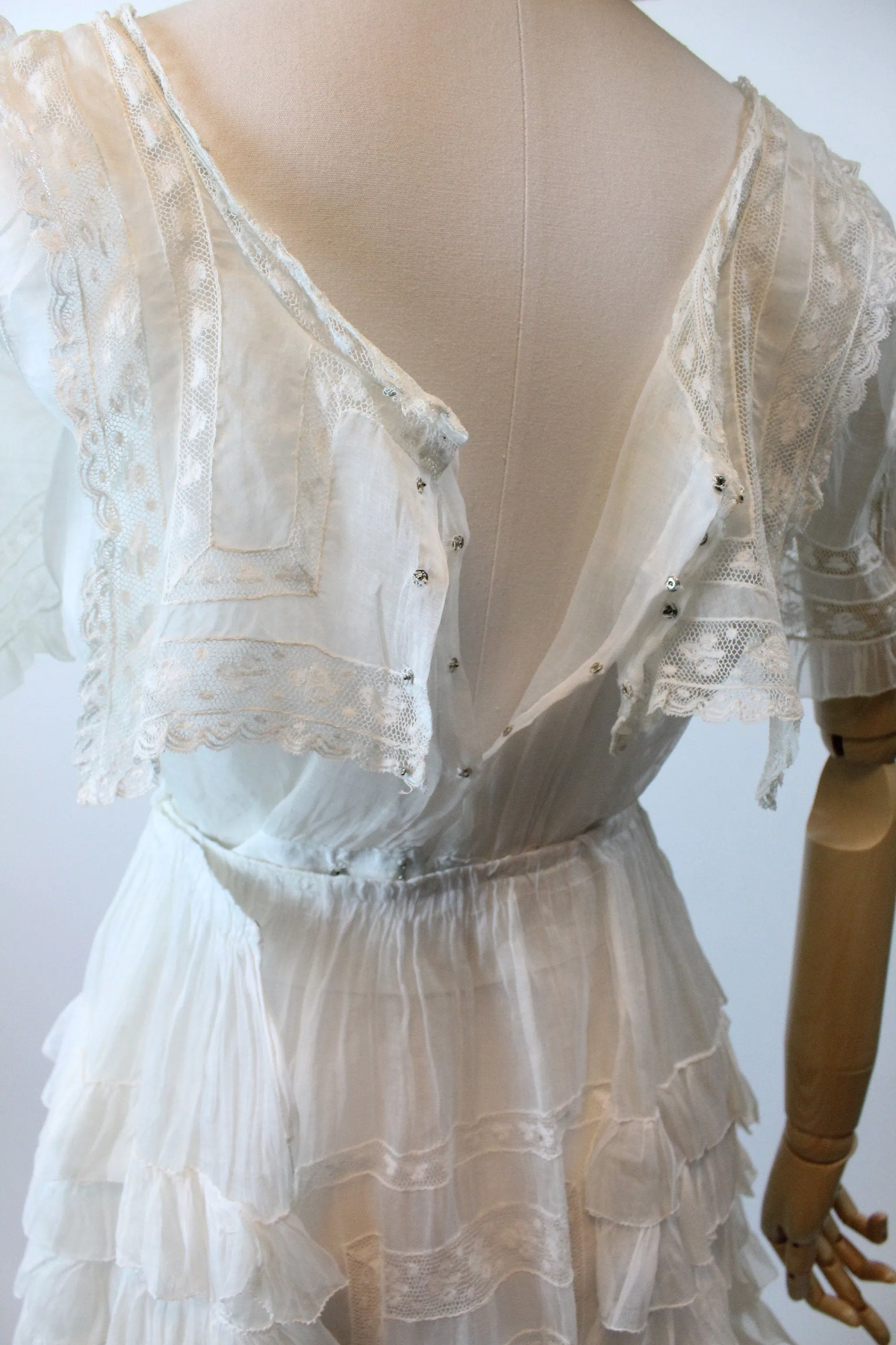 1910s EDWARDIAN COTTON lace dress small | new spring summer