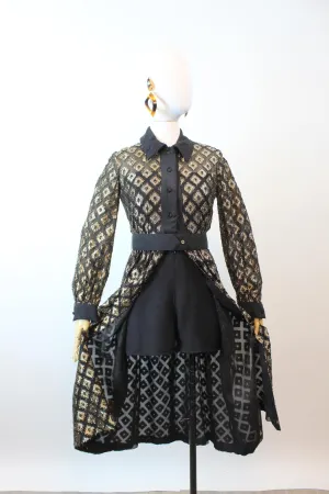 1960s gold metallic ROMPER and OVER SKIRT xxs | new fall winter