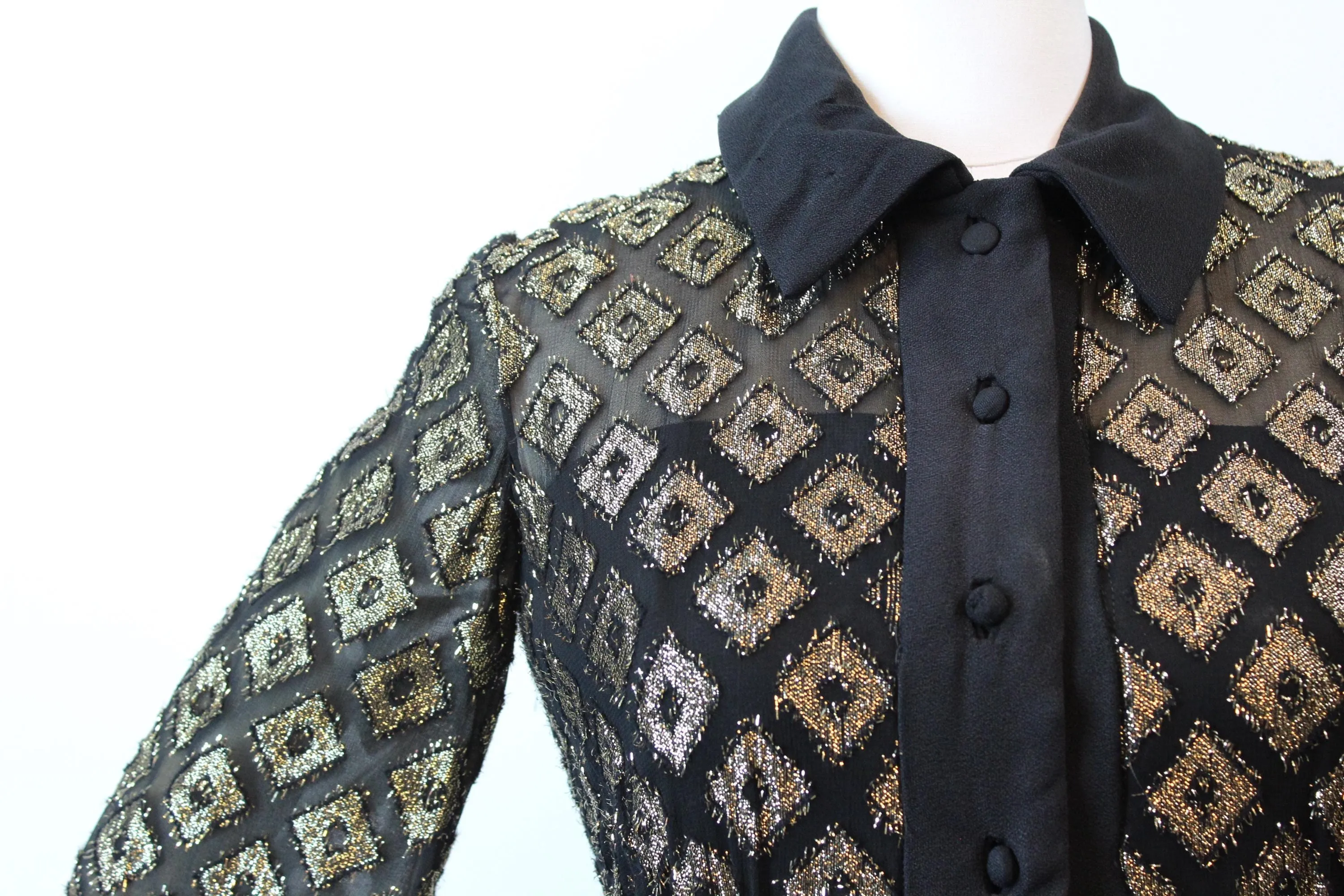 1960s gold metallic ROMPER and OVER SKIRT xxs | new fall winter
