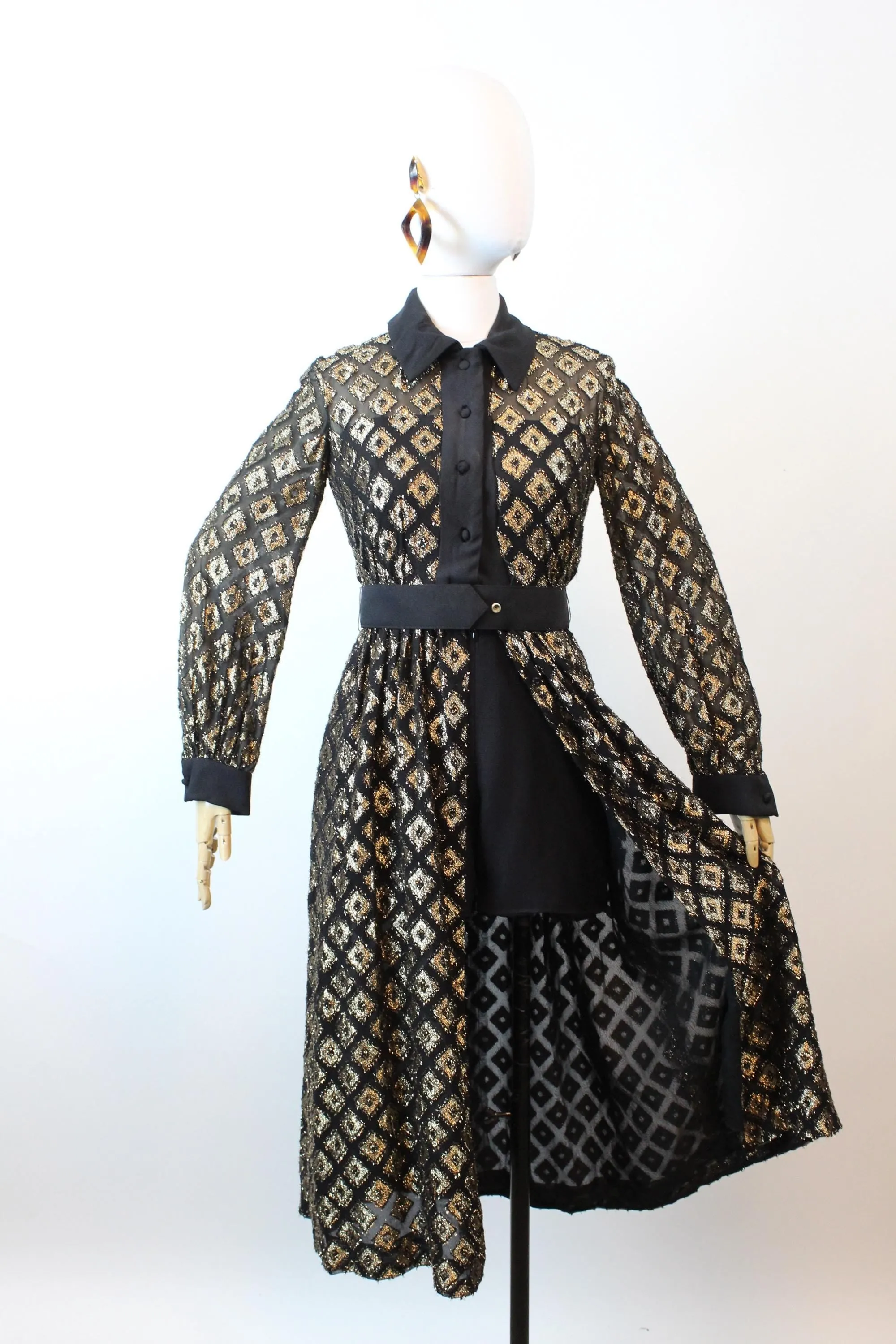 1960s gold metallic ROMPER and OVER SKIRT xxs | new fall winter