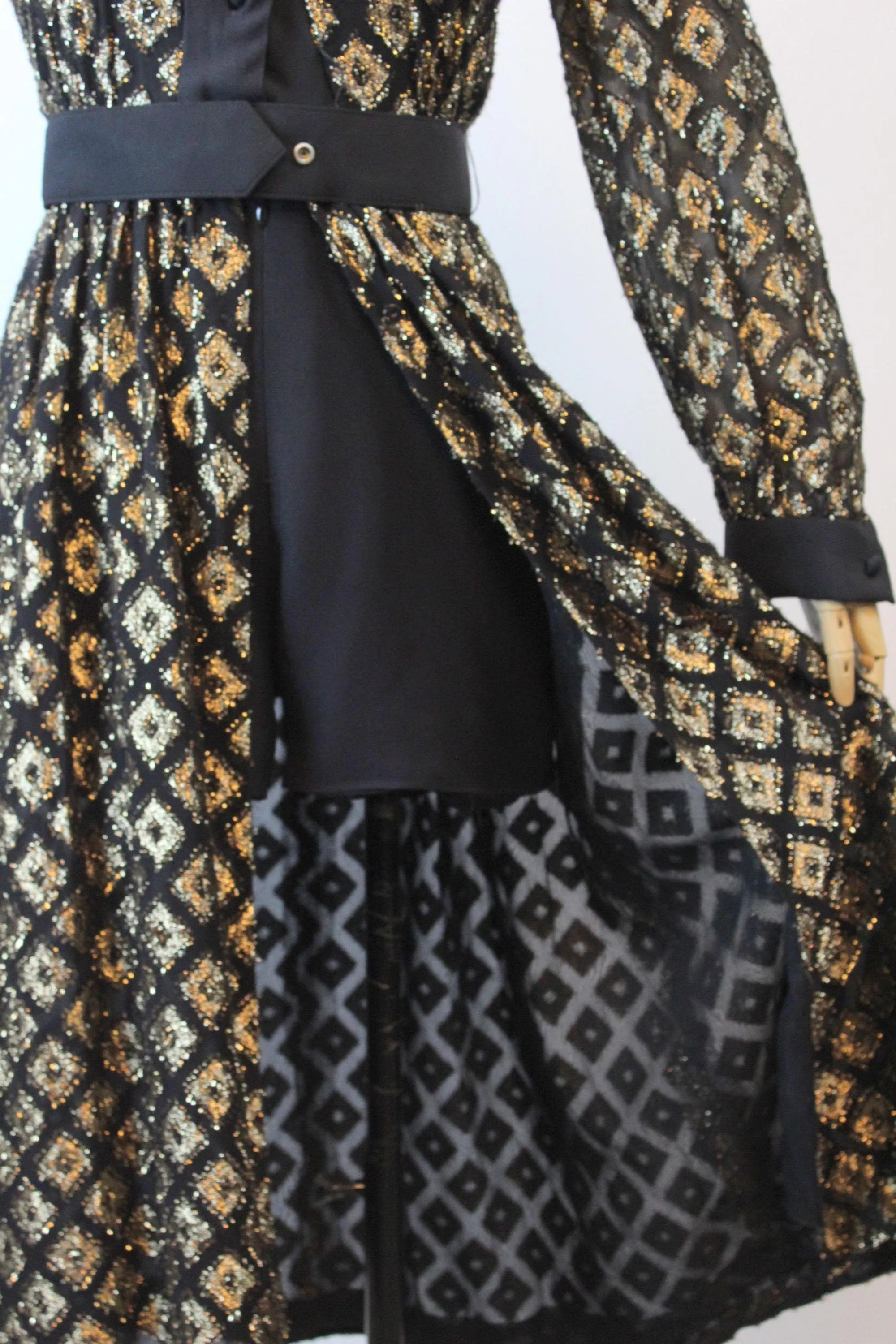 1960s gold metallic ROMPER and OVER SKIRT xxs | new fall winter