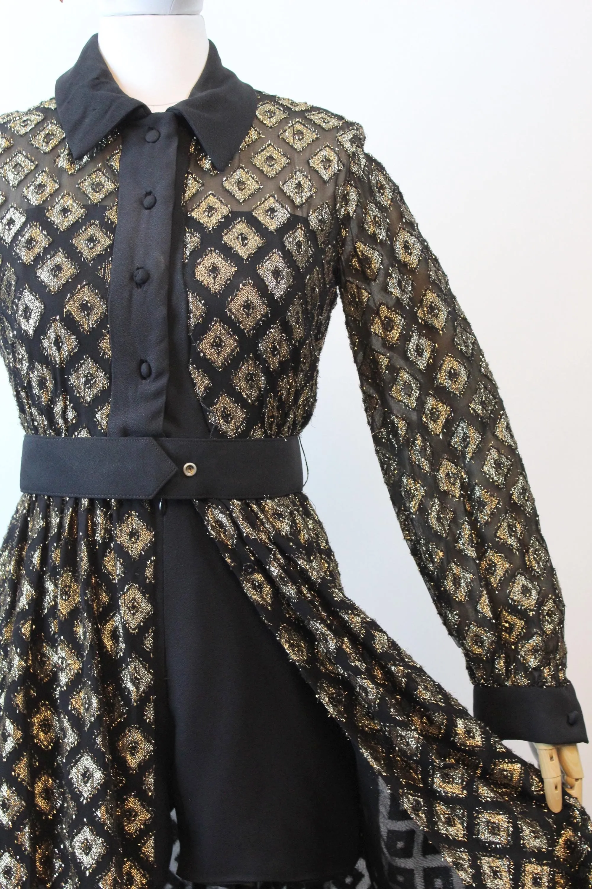 1960s gold metallic ROMPER and OVER SKIRT xxs | new fall winter