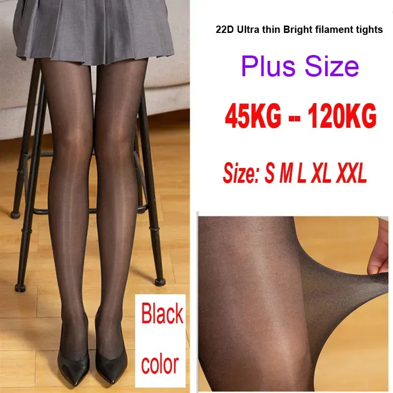 3 pairs Sexy Women Pantyhose Tights Oil Shiny Lingerie Elastic Hot Ultrathin Nylon Bling Stockings Plus Size Lingerie Female