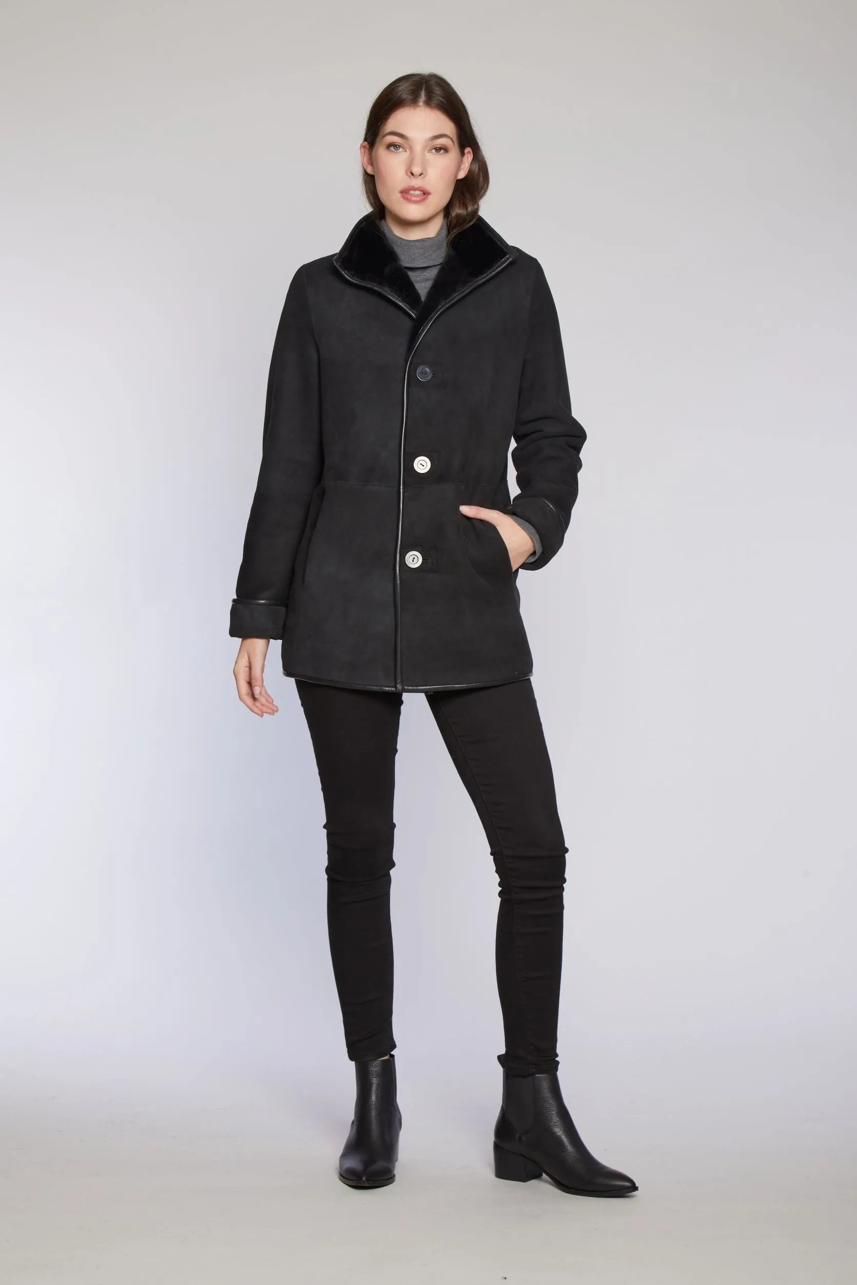 #944 Reversible Merino Shearling Jacket  1 SMALL  $500  sorry no additional discounts
