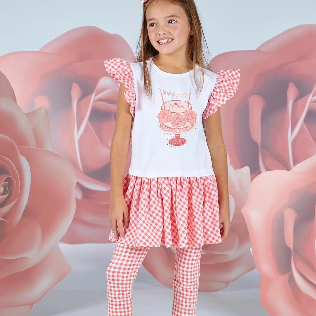 A DEE - Yanis Garden Party Cake Legging Set - White