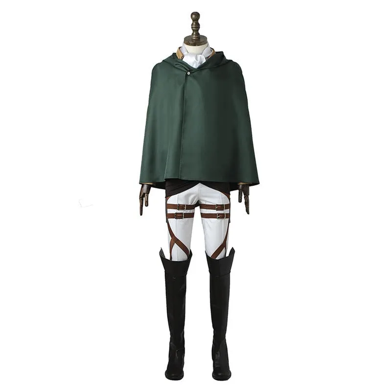 Anime Attack on Titan Levi Ackerman Survey Corps Uniform Set Cosplay Costumes