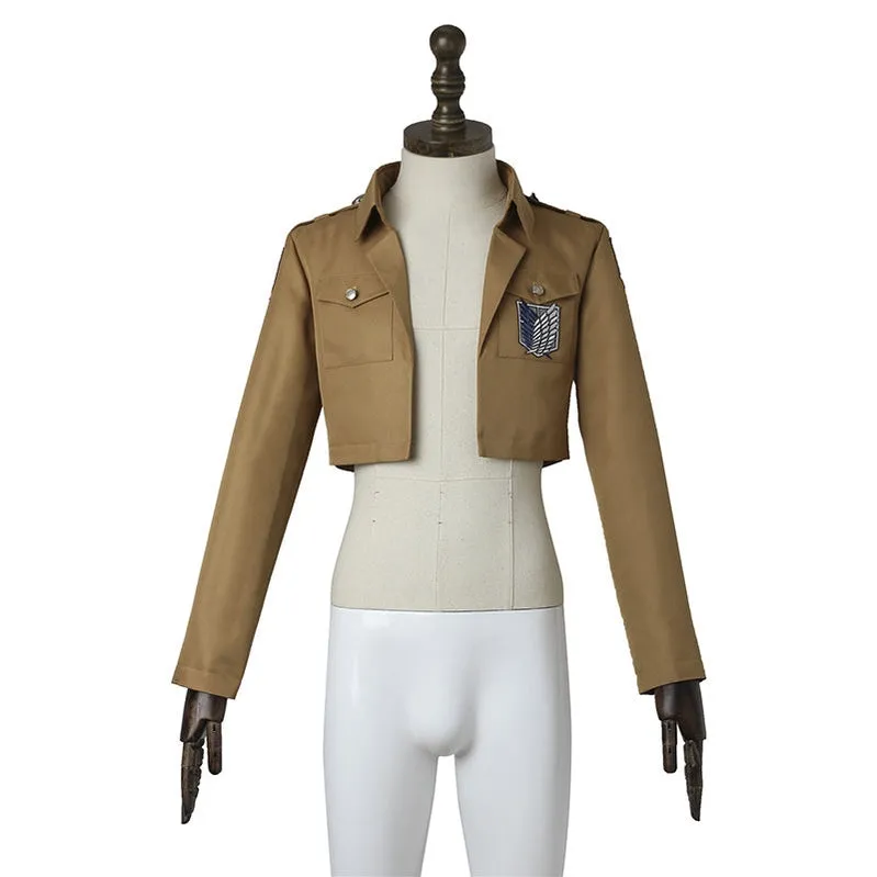 Anime Attack on Titan Levi Ackerman Survey Corps Uniform Set Cosplay Costumes