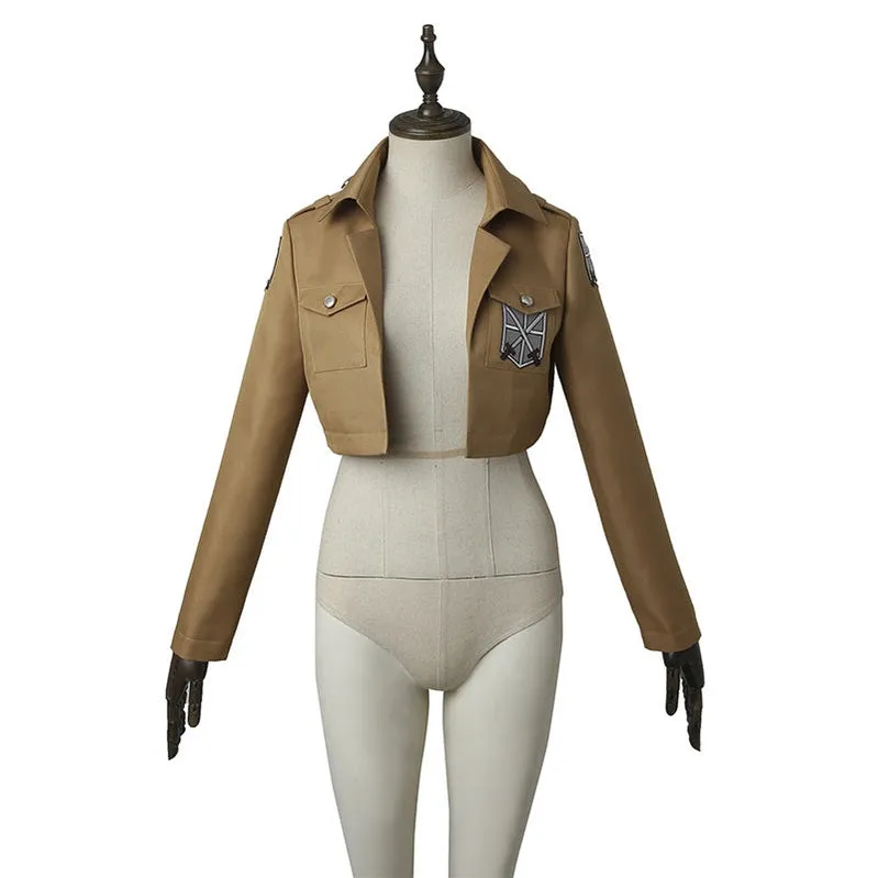 Anime Attack on Titan Mikasa Ackerman Training Corps Uniform Set Cosplay Costumes