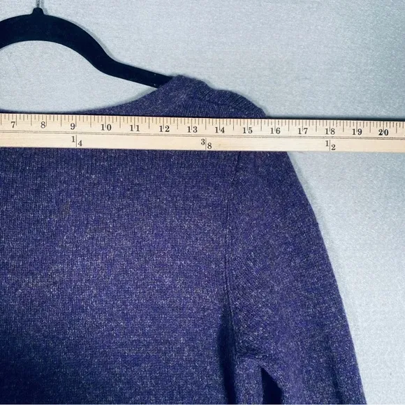 Anthropologie MOTH Wool Blended Ruffled Purple Button Cardigan Sweater Size M