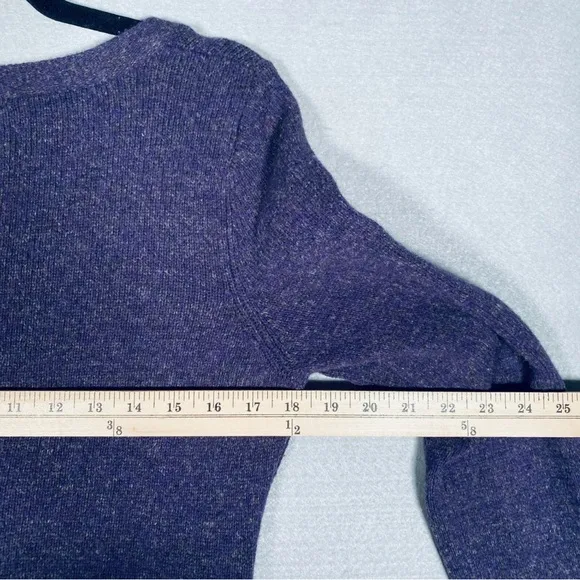 Anthropologie MOTH Wool Blended Ruffled Purple Button Cardigan Sweater Size M