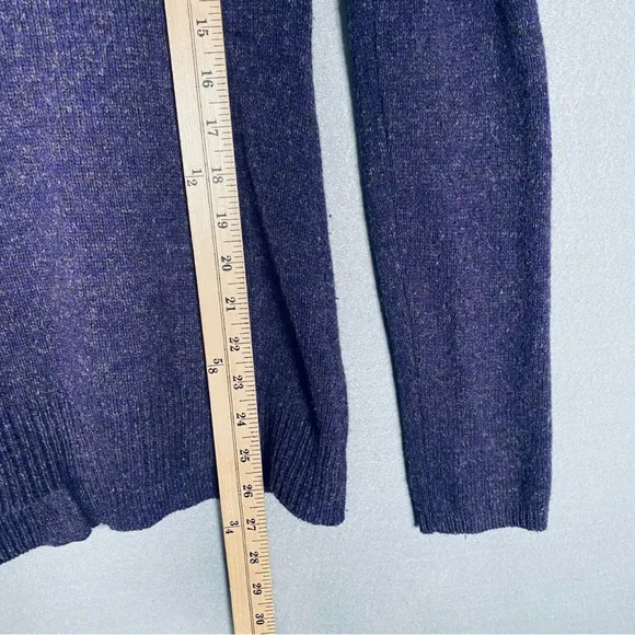 Anthropologie MOTH Wool Blended Ruffled Purple Button Cardigan Sweater Size M