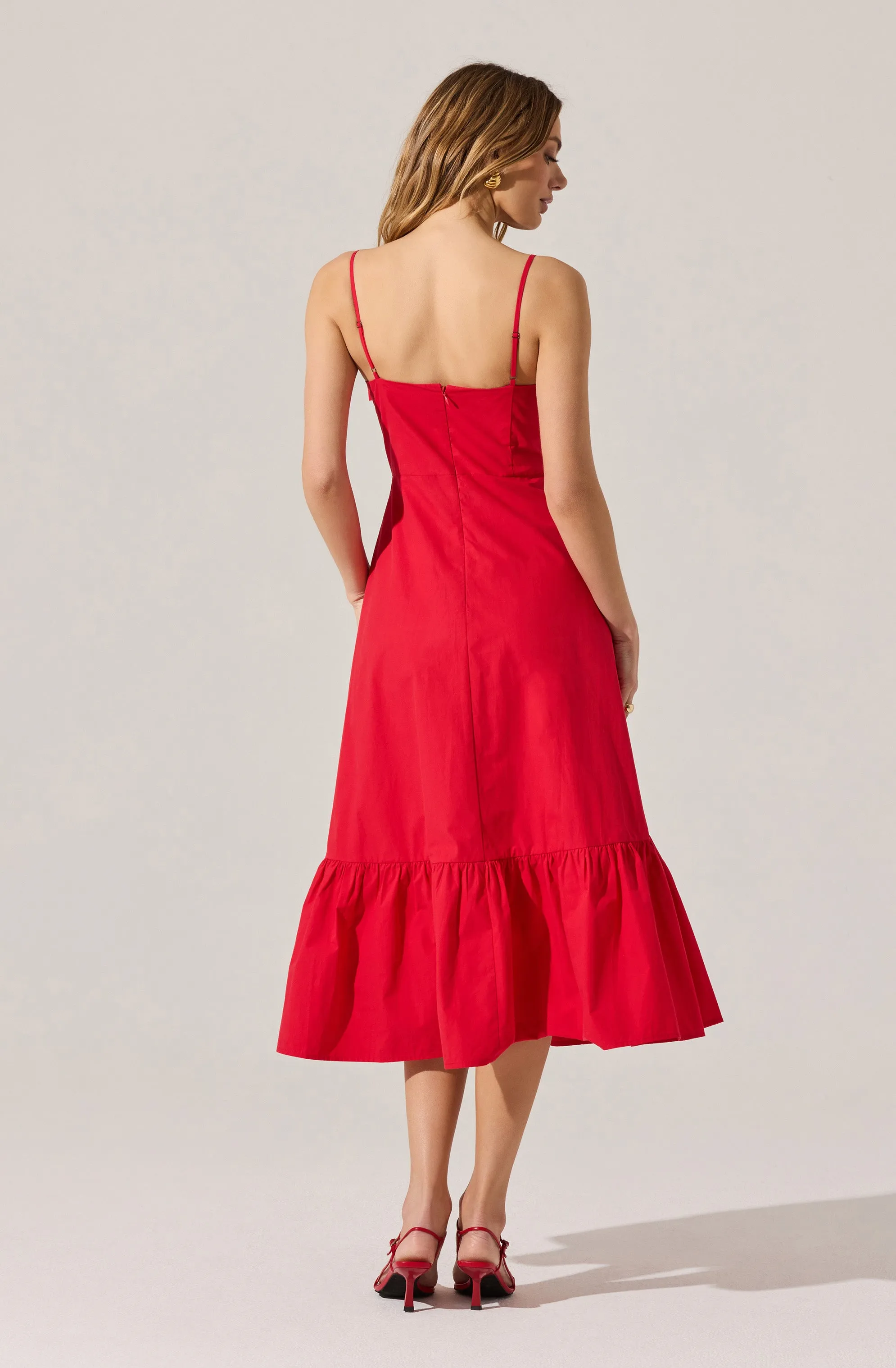 Asymmetrical Bow Midi Dress