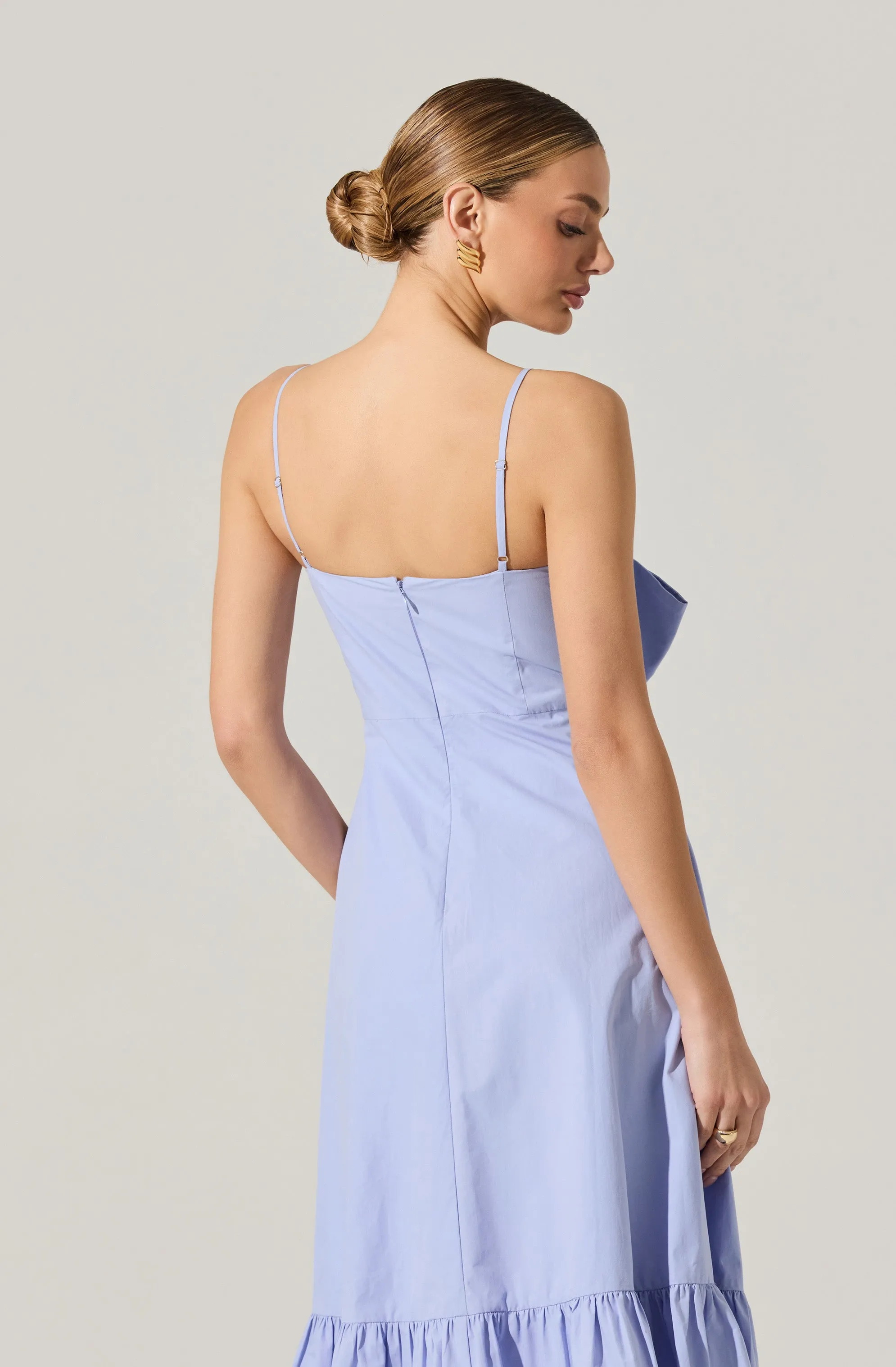 Asymmetrical Bow Midi Dress