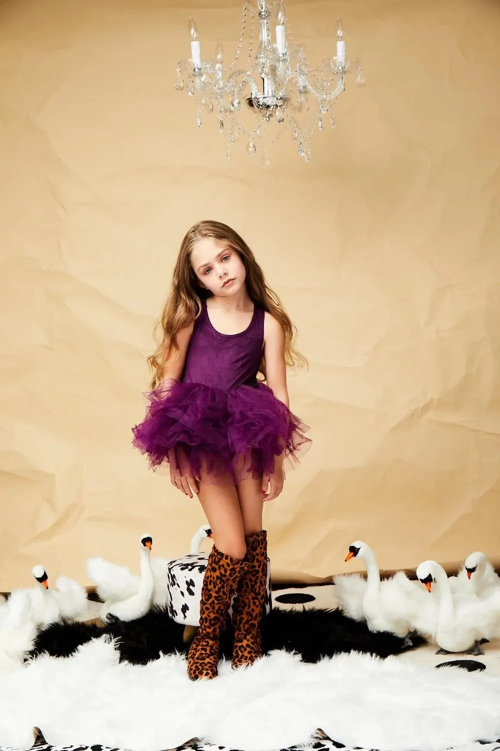 B.A.E. PURPLE SUEDE TUTU DRESS