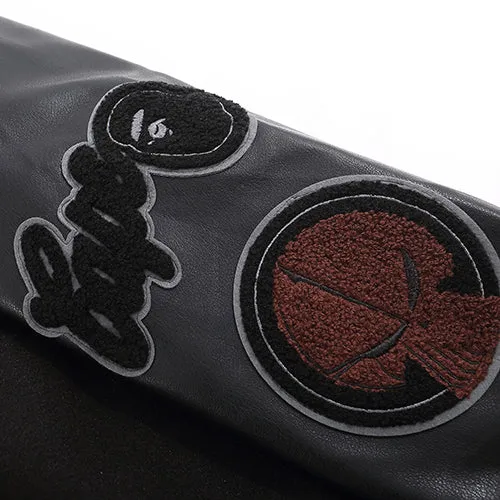 BAPE Leather Long Sleeve Baseball Jacket