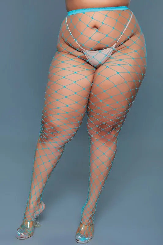 BE WICKED PLUS Can't Back Down Fishnet Pantyhose