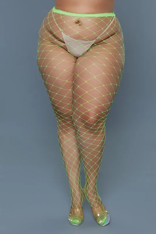 BE WICKED PLUS Can't Back Down Fishnet Pantyhose