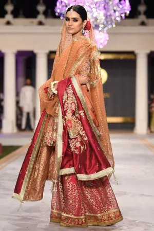 Beautiful designer bridal mehendi outfit embroidered in red color # B3427