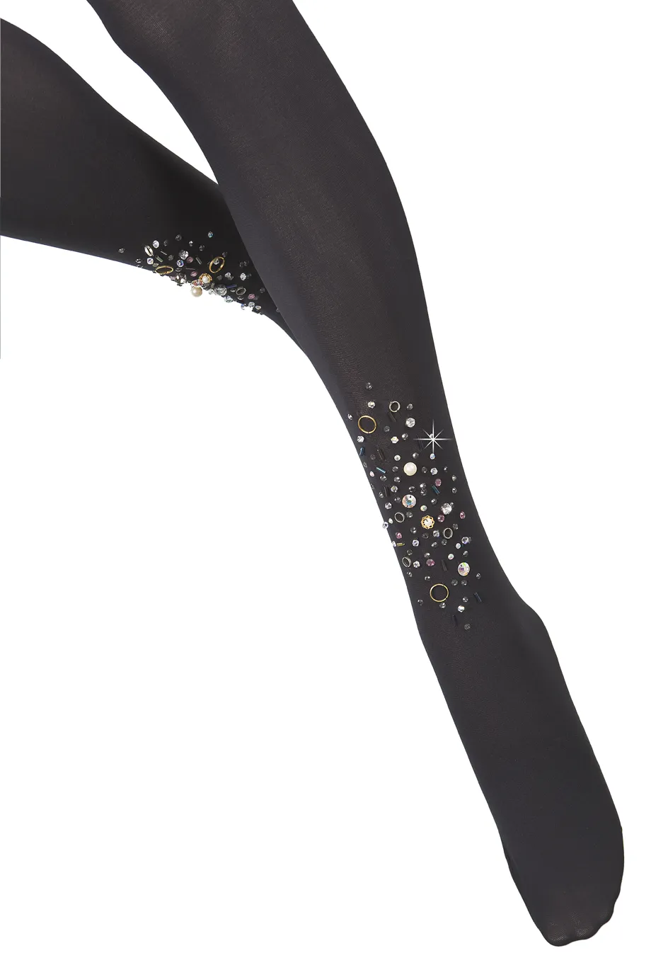 BEBAROQUE PETRA Black Embellished Tights