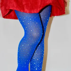 Bedazzled Rhinestone Blue Tights KIDS