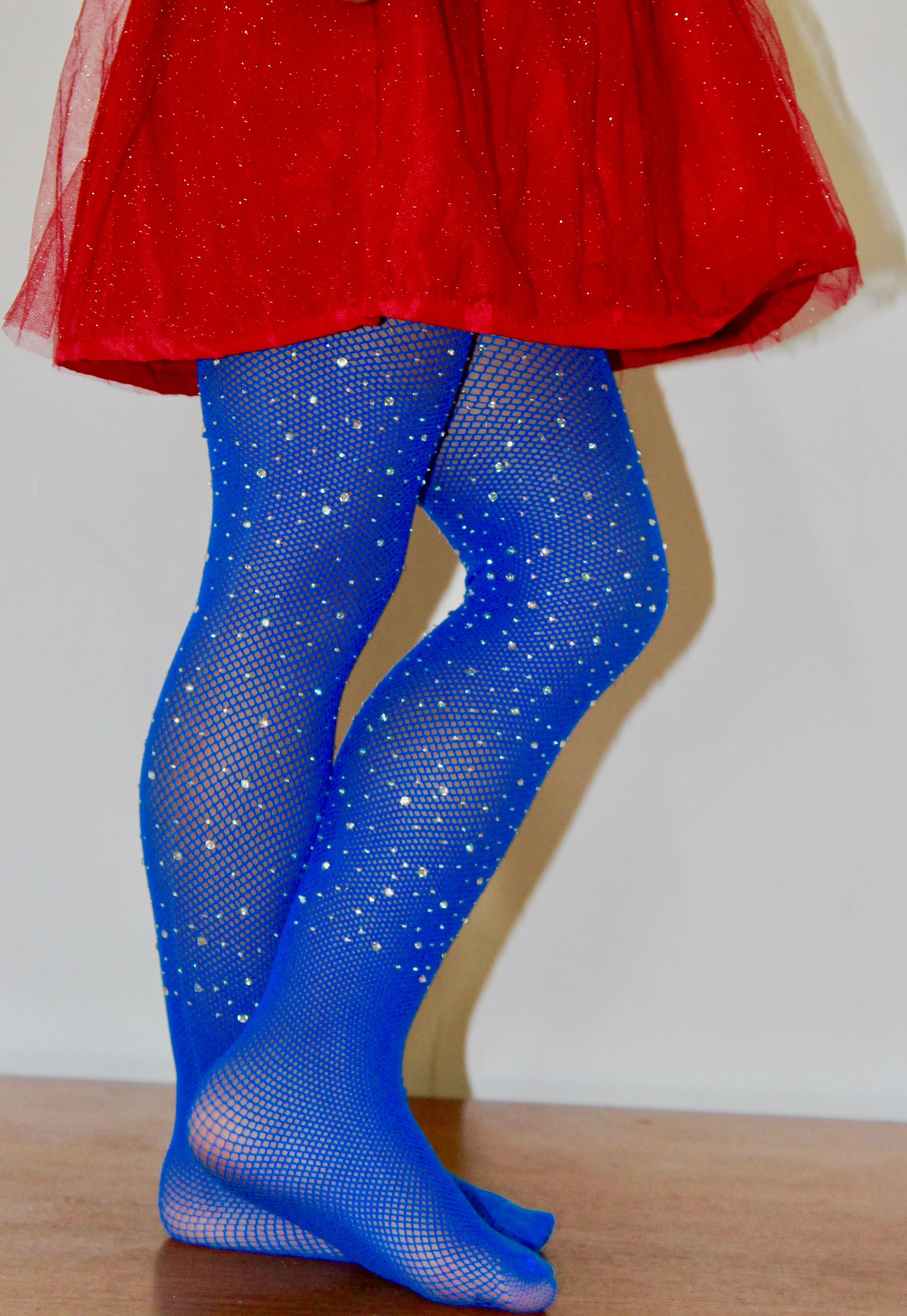Bedazzled Rhinestone Blue Tights KIDS