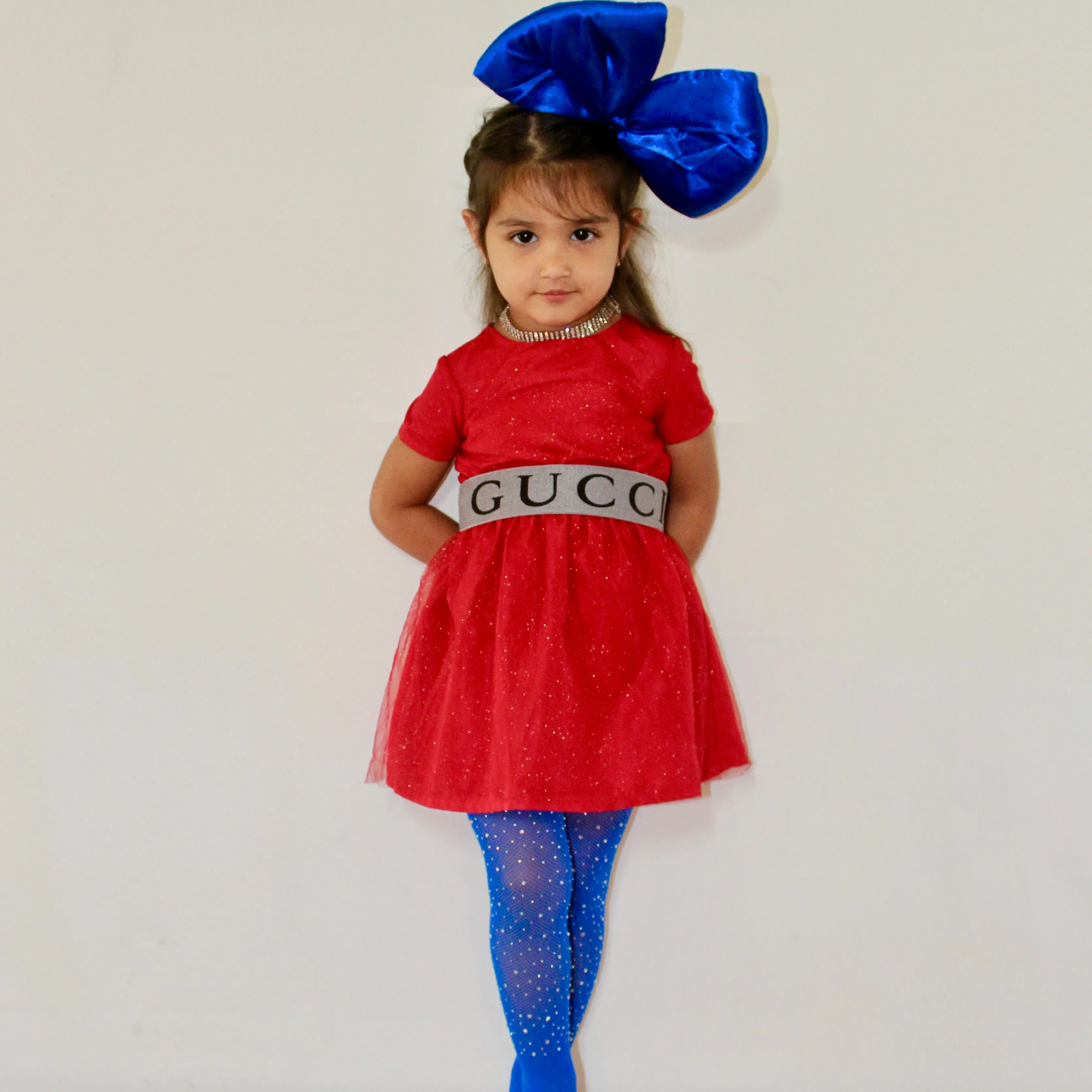 Bedazzled Rhinestone Blue Tights KIDS