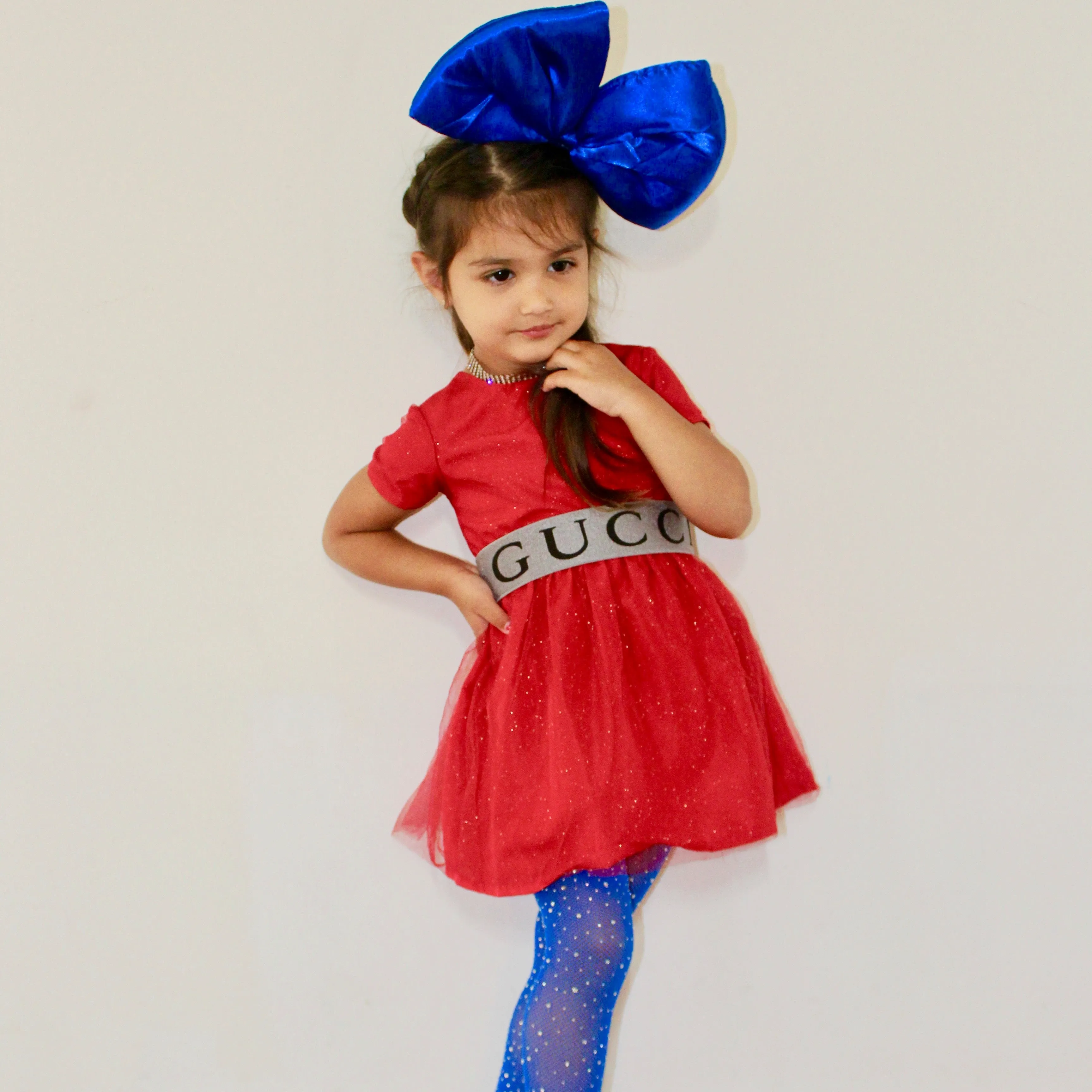 Bedazzled Rhinestone Blue Tights KIDS