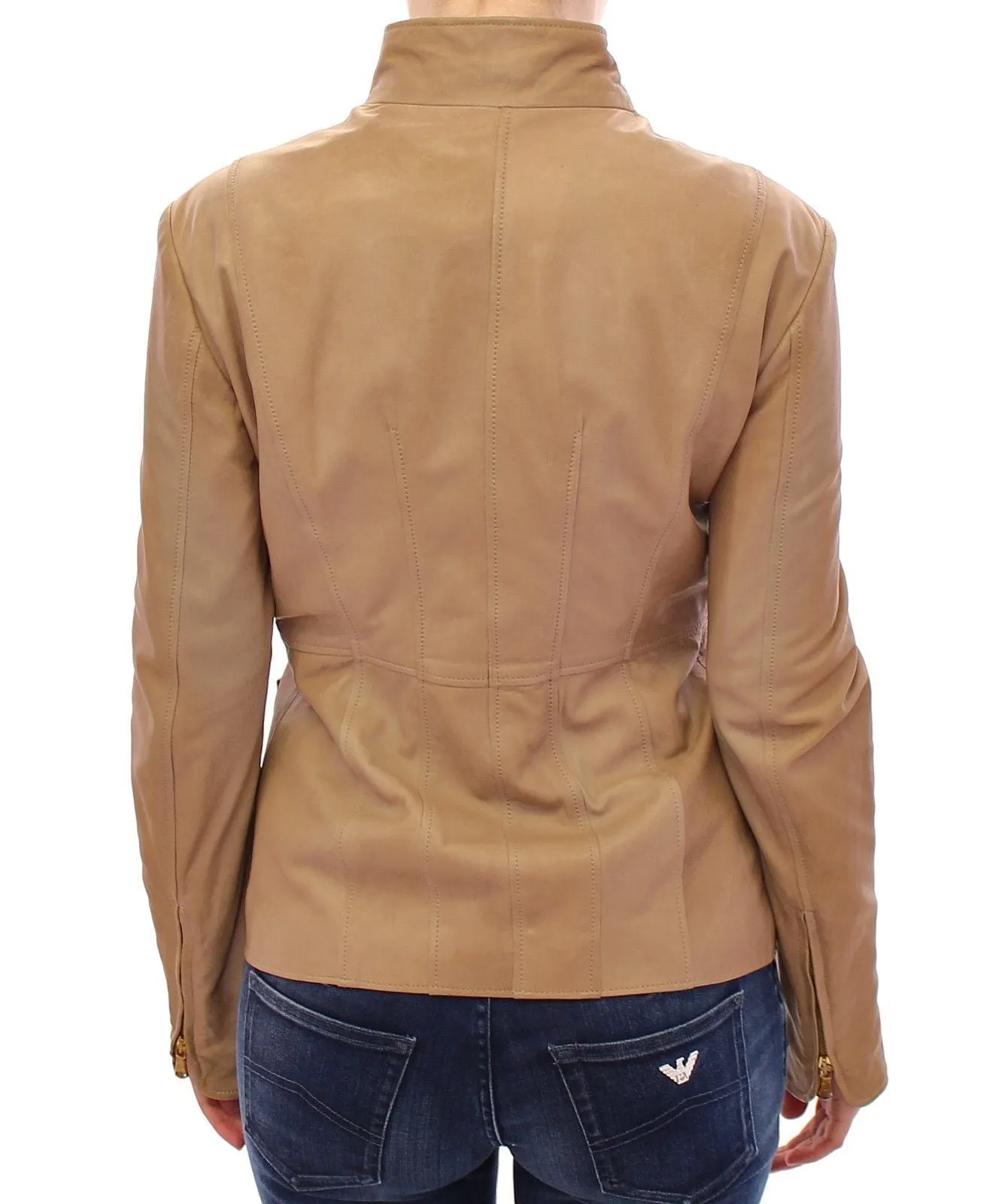 Beige Leather Jacket