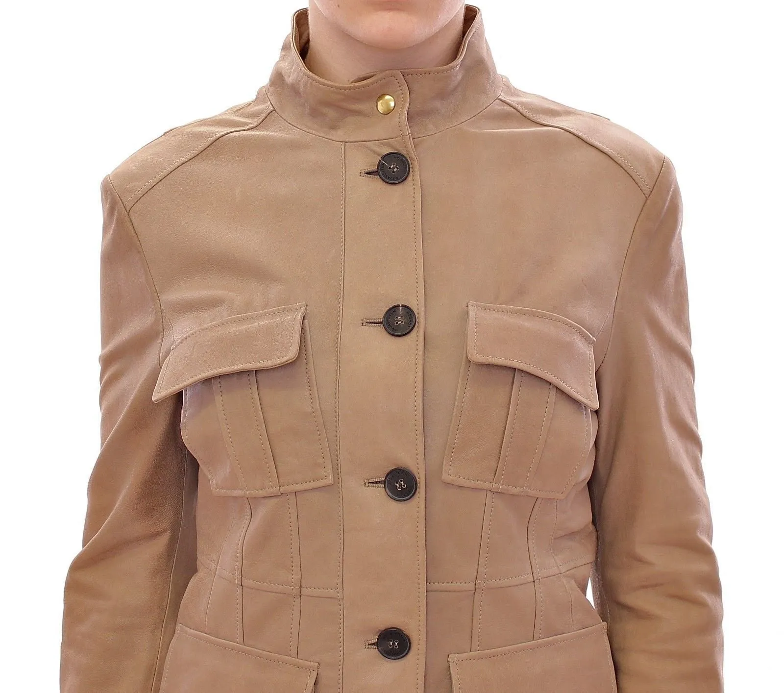 Beige Leather Jacket
