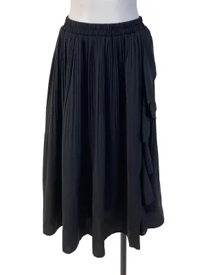 Black Accordion Ruffled Skirt