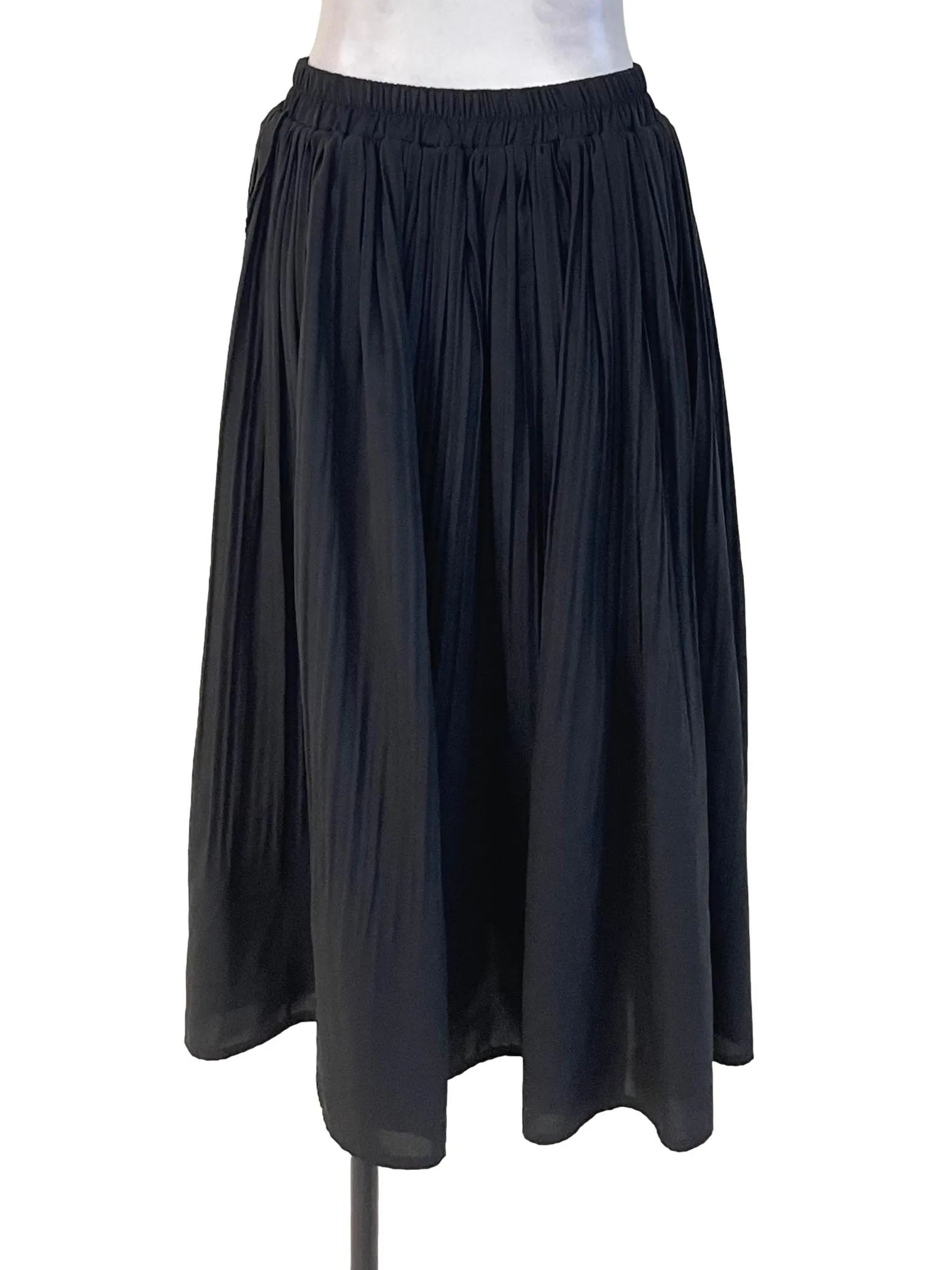 Black Accordion Ruffled Skirt