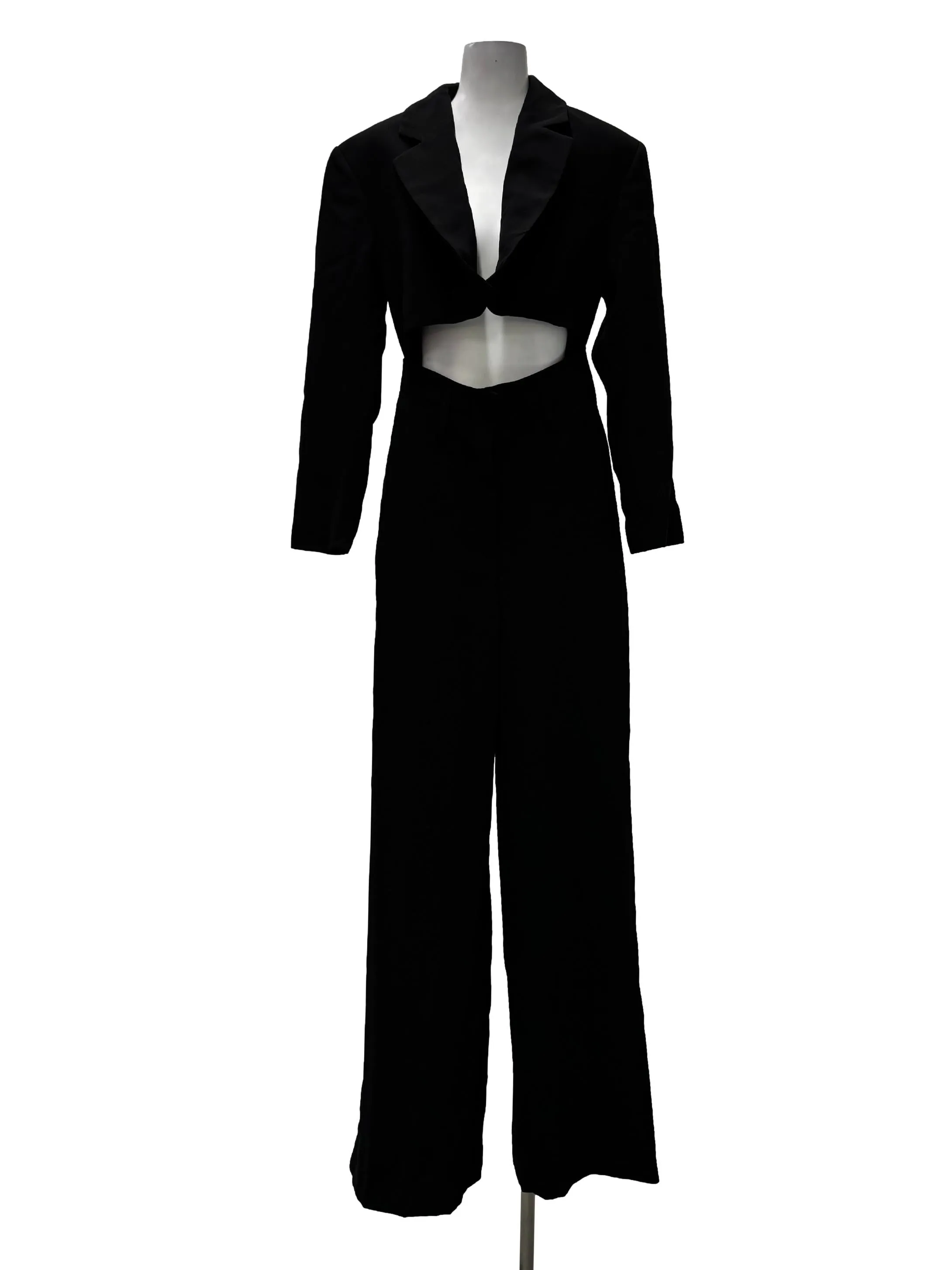Black Blazer Cut Out Jumpsuit