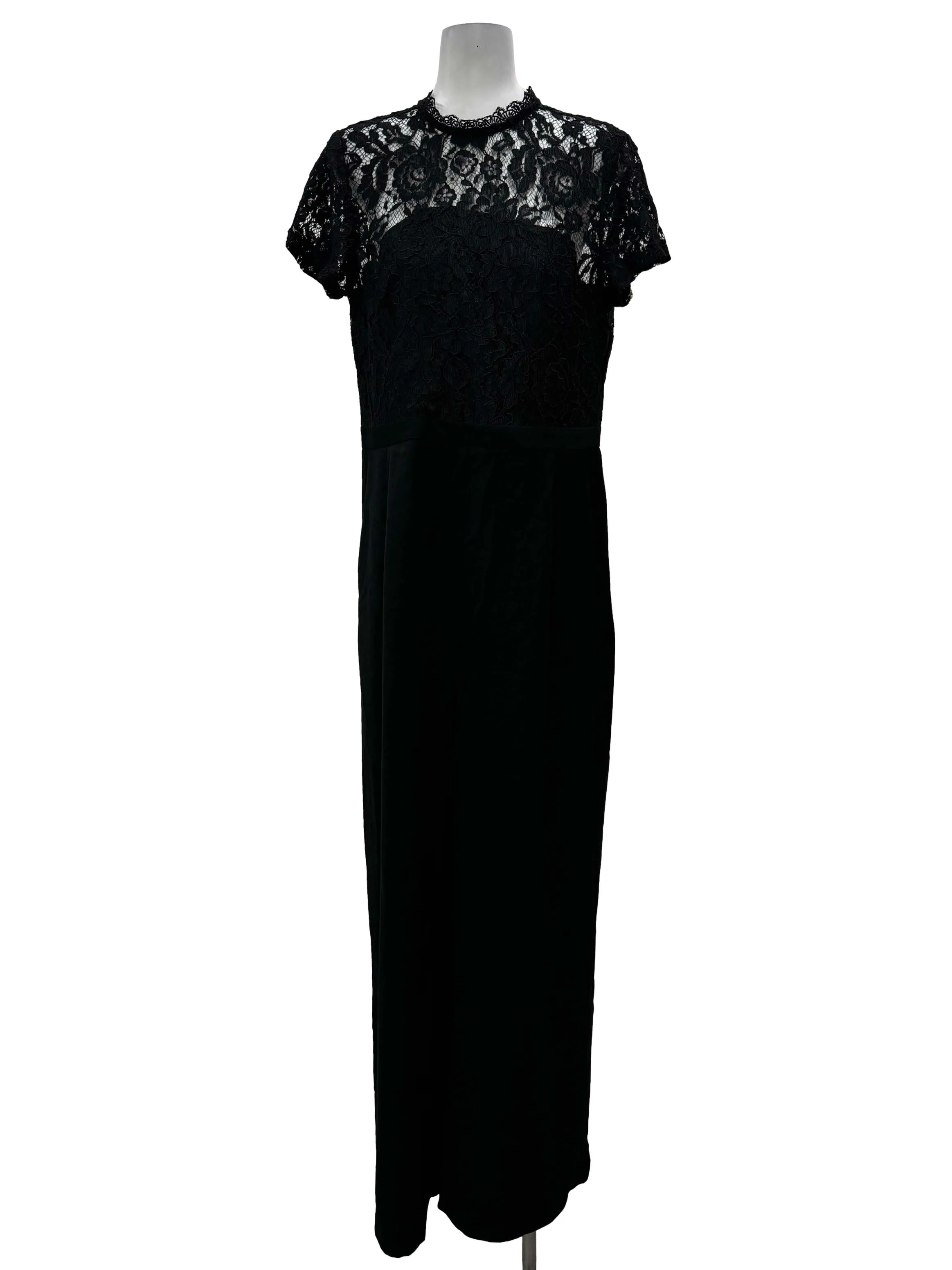 Black Round Neck Lace Jumpsuit