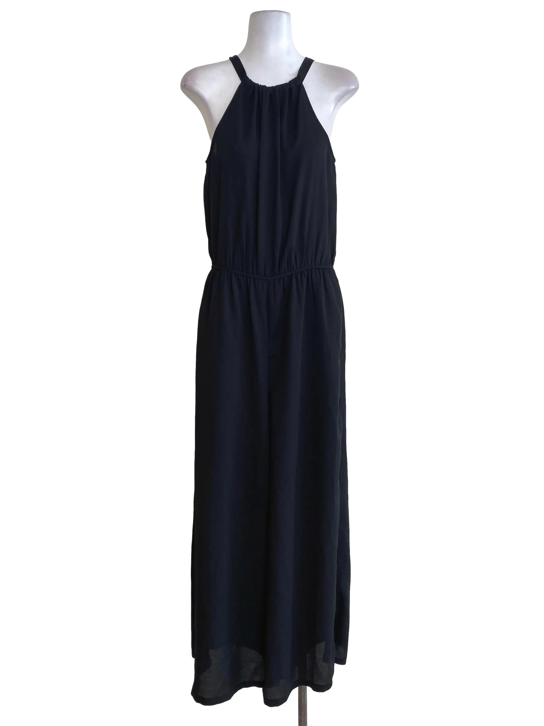 Black Textured Jumpsuits