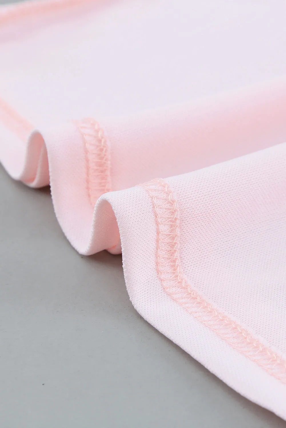 Blush Pink Ruffled Sleeve Swiss Dot T-shirts