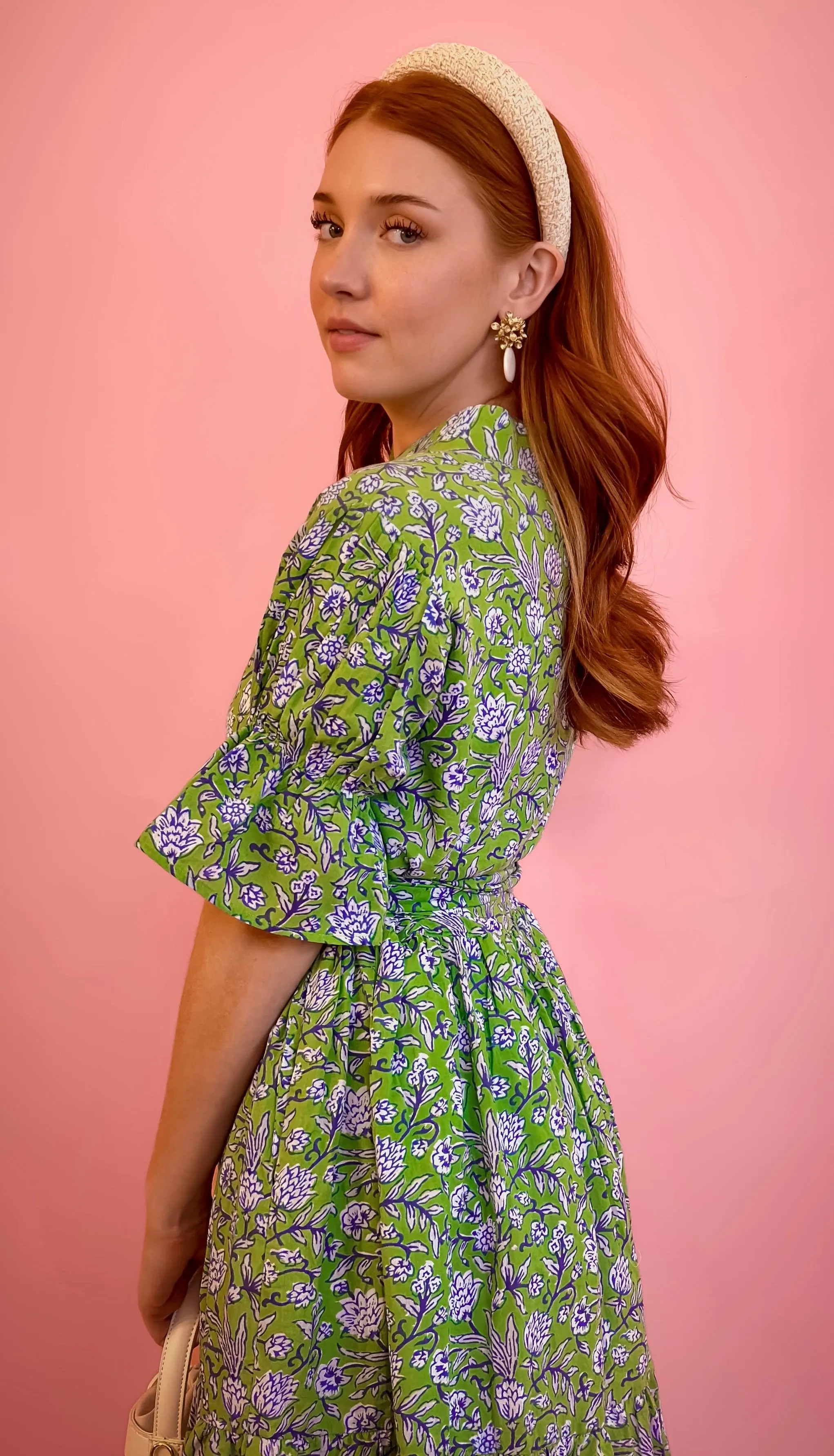 Bohemian Gemme Blair Mini- Green & Blue Floral