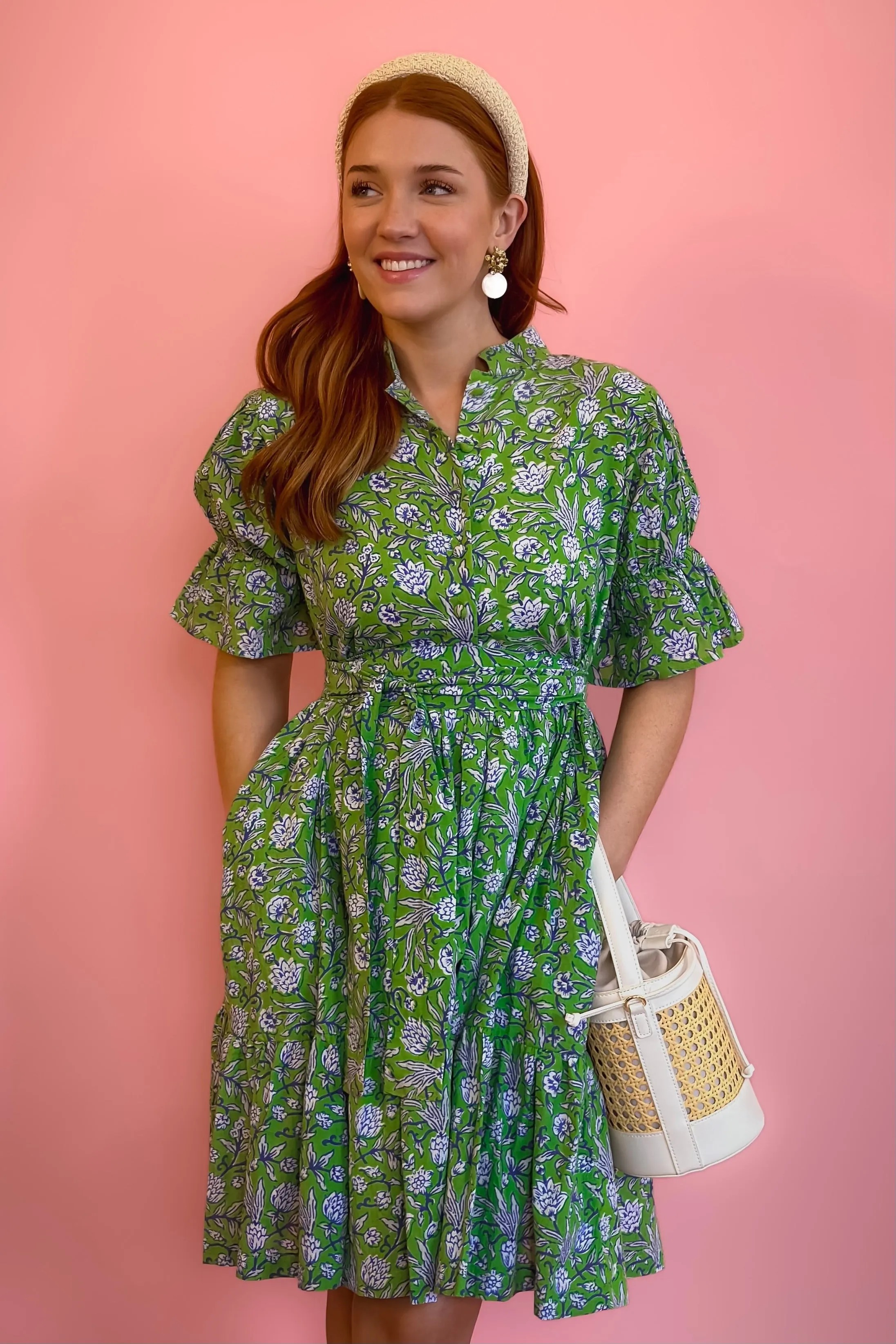 Bohemian Gemme Blair Mini- Green & Blue Floral