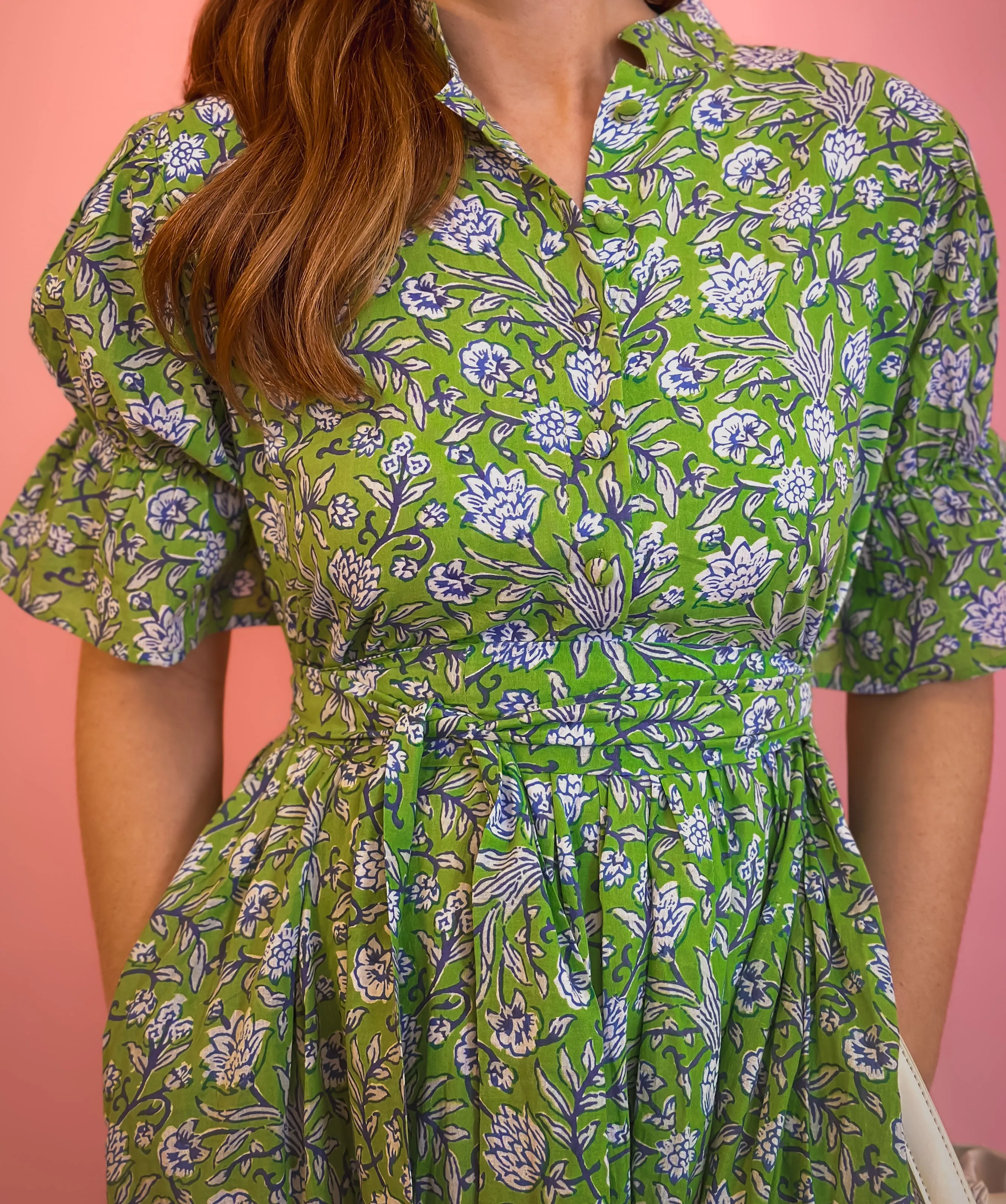 Bohemian Gemme Blair Mini- Green & Blue Floral
