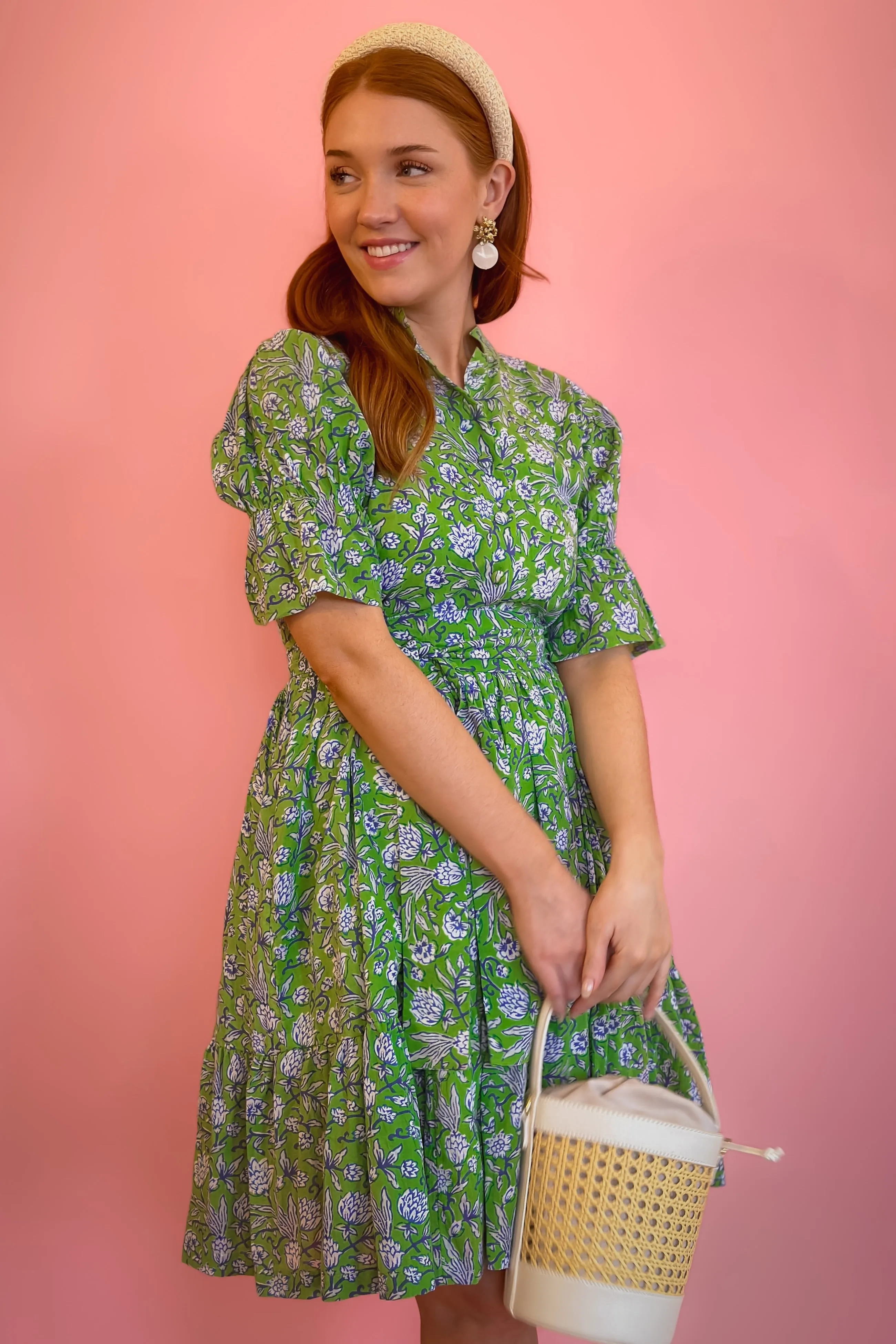 Bohemian Gemme Blair Mini- Green & Blue Floral