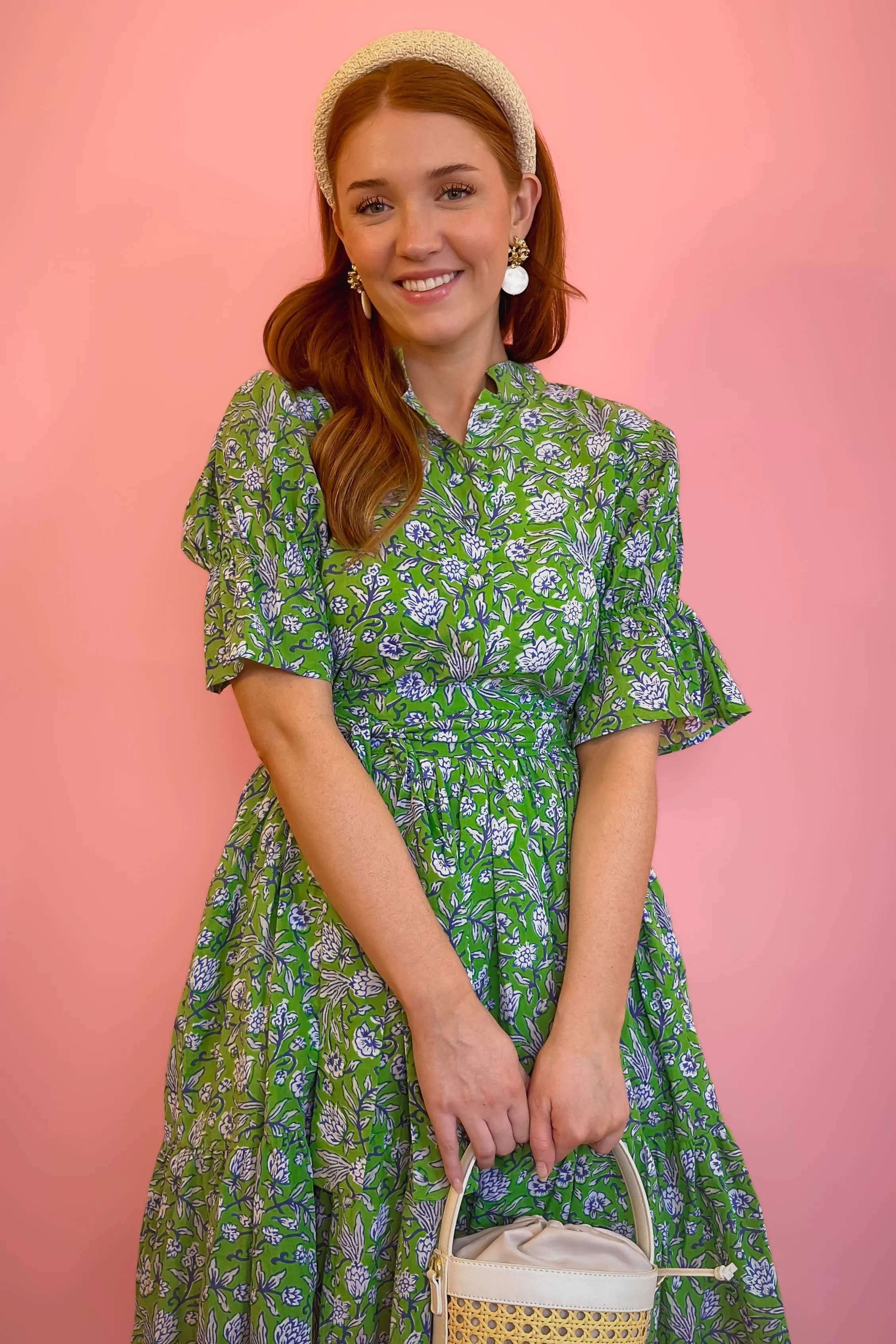 Bohemian Gemme Blair Mini- Green & Blue Floral