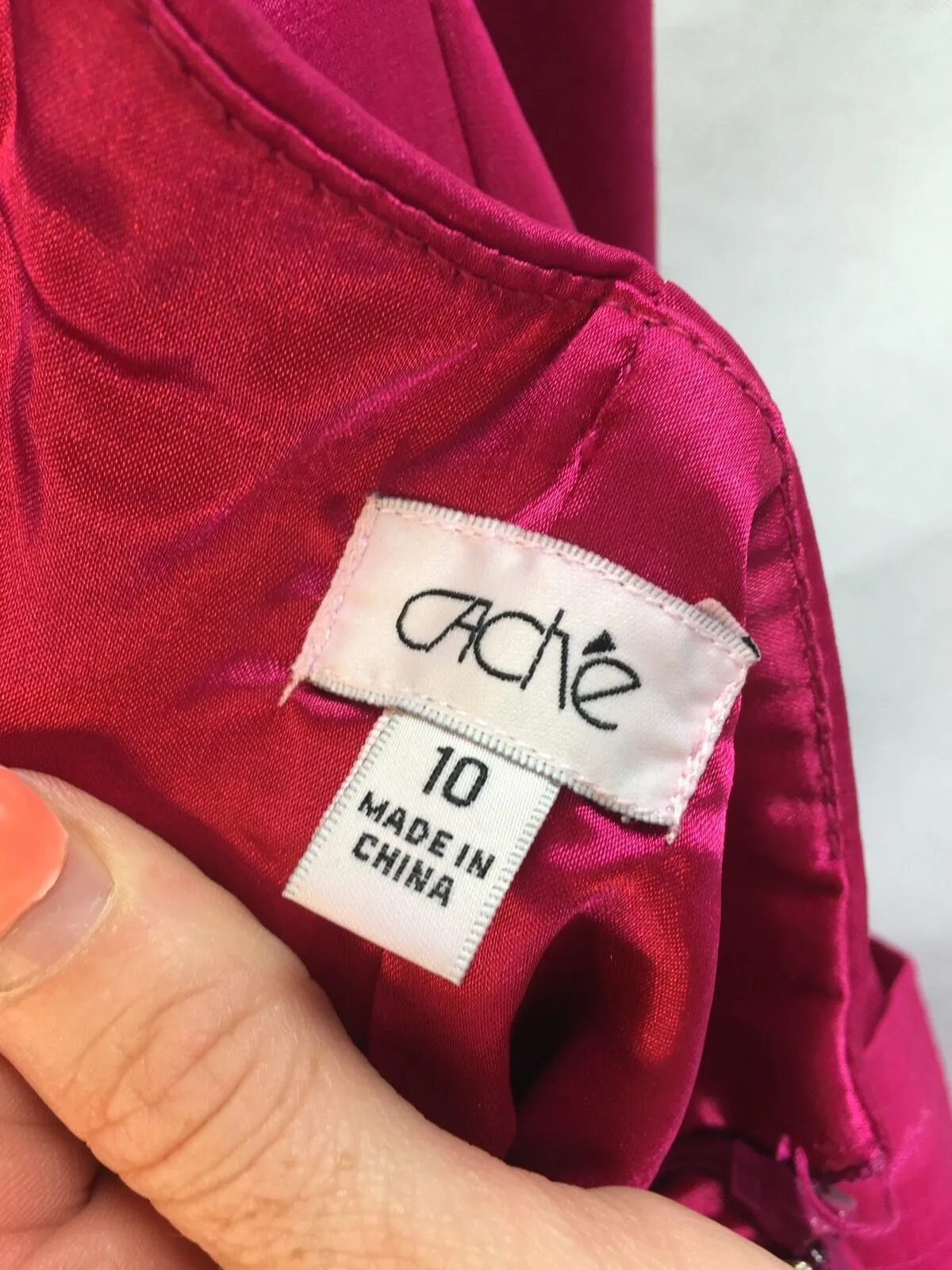 Cache Sz 10 Hot Pink Bow Peplum Mini Dress Strapless Evening Club