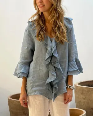 Chic Cherry™ Ruffled Blouse - Effortless Style for Every Occasion!