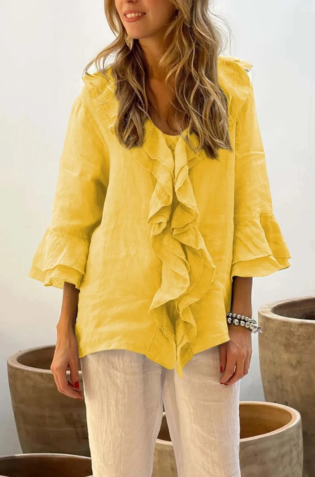 Chic Cherry™ Ruffled Blouse - Effortless Style for Every Occasion!