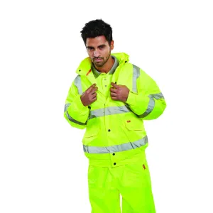 Class 3 Yellow Contractors Hi Viz Bomber Jacket