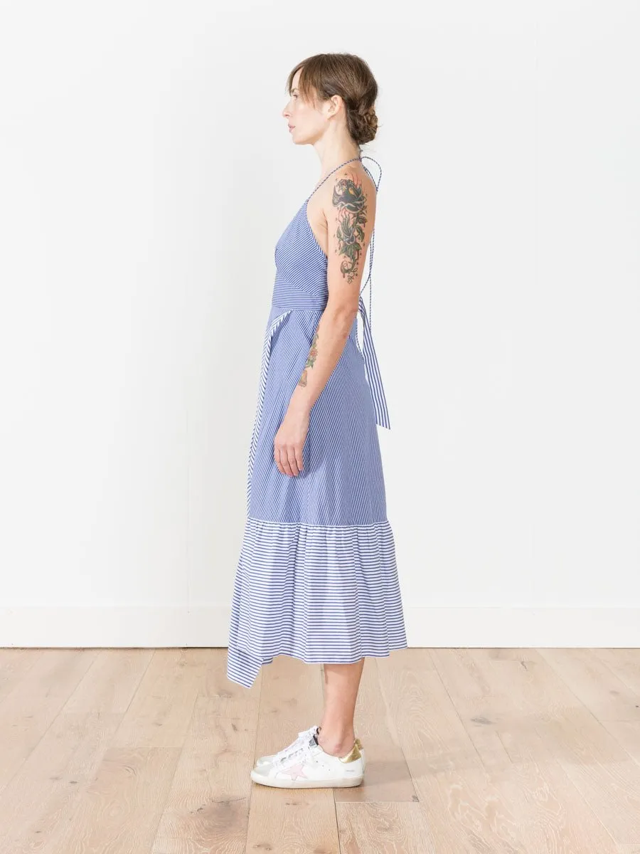 collage dress - blue multi