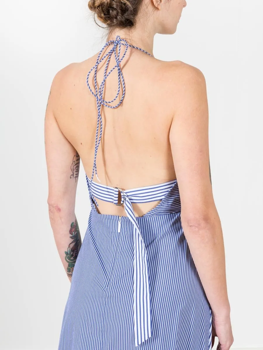 collage dress - blue multi