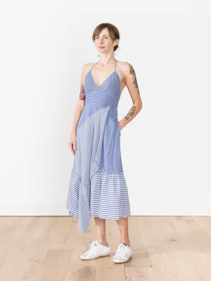 collage dress - blue multi