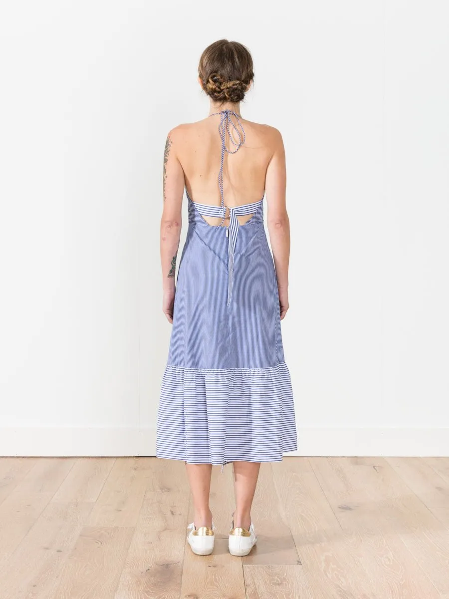 collage dress - blue multi